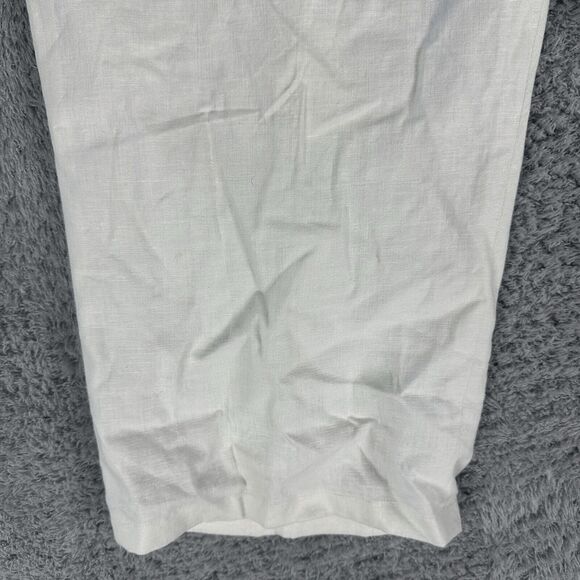 Covington Women'svPetite Stretch Linen Capri Pants 14P Cream Ivory - Picture 2 of 16